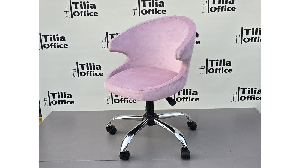 Coket Çalışma Koltuğu Krom Yonca Ayak Pembe